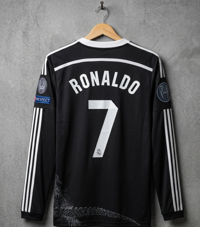 Real Madrid 2014/15 RONALDO black dragon third kit long sleeve alt view