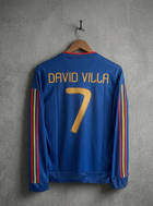 SPAIN 2010 AWAY DAVID VILLA WORLD CUP FULL SLEEVE EMBROIDERY [[[A017]]] ((