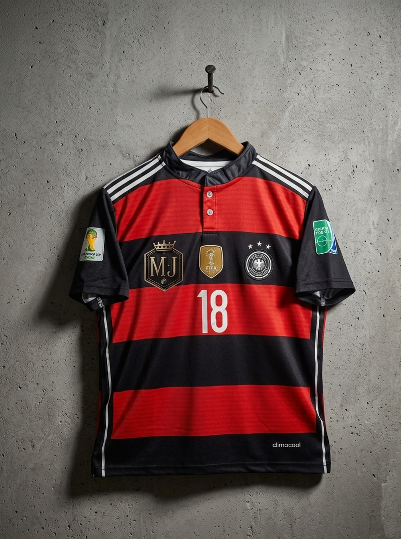 GERMANY 2014 AWAY KIT COLLER BUTTONS HALF SLEEVES KROOS[[[A094]]]((