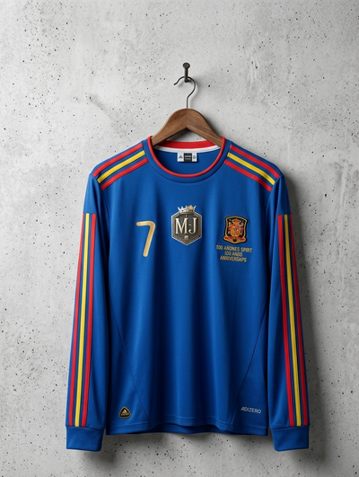 SPAIN 2010 AWAY DAVID VILLA WORLD CUP FULL SLEEVE EMBROIDERY [[[A017]]] ((