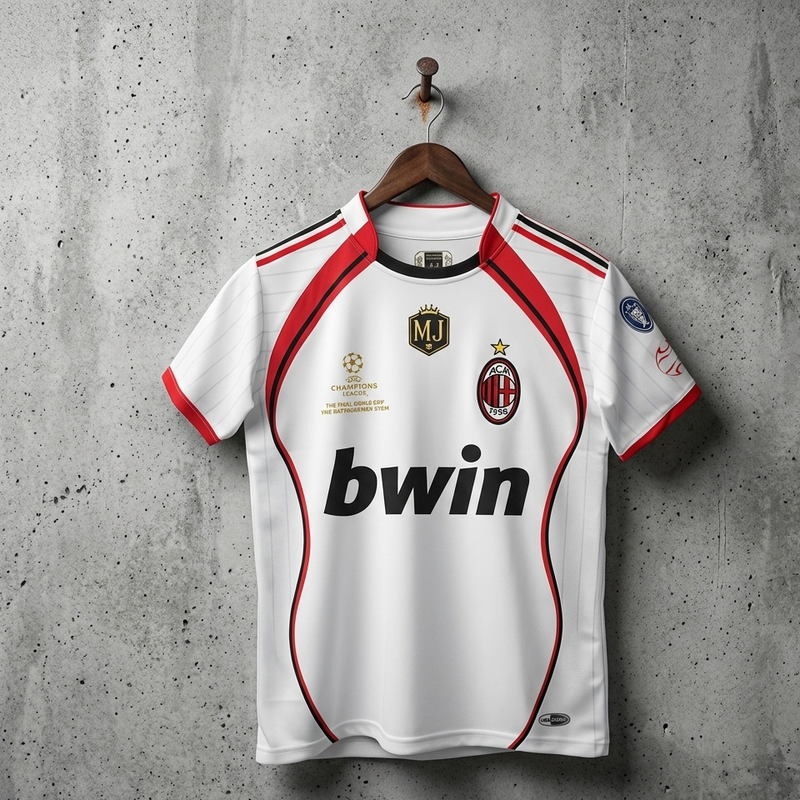 AC MILAN MALDINI 2006-07 AWAY HALF SLEEVE JERSEY EMBROIDERY [[[A038]]]((