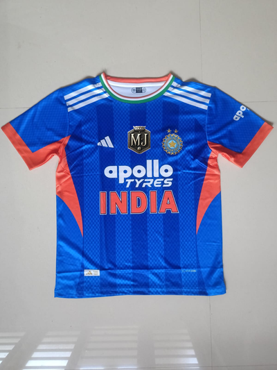 INDIA T20 WORLD CUP KIT HALF SLEEVES EMBROIDERY PLAIN [[[A012]]]((